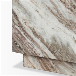 Aurelien Modern Classic Pink Marble Rectangular Block Coffee Table|