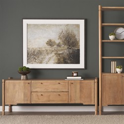 Joffrey Updated Traditional Brown Wood Media Cabinet - 72"|