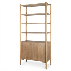 Joffrey Updated Traditional Brown Wood Bookcase|