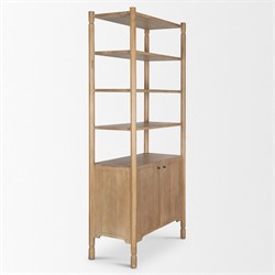 Joffrey Updated Traditional Brown Wood Bookcase|