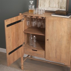 Joffrey Updated Traditional Brown Wood Bar Cabinet|