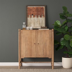 Joffrey Updated Traditional Brown Wood Bar Cabinet|