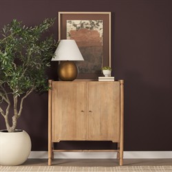 Joffrey Updated Traditional Brown Wood Bar Cabinet|