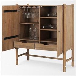 Joffrey Updated Traditional Brown Wood Bar Cabinet|