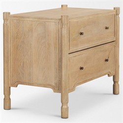 Joffrey Updated Traditional Brown Wood Wide Nightstand|