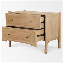 Joffrey Updated Traditional Brown Wood Wide Nightstand|