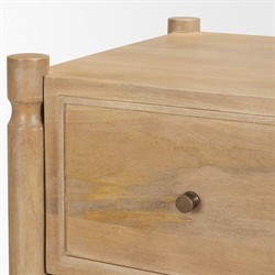Joffrey Updated Traditional Brown Wood Wide Nightstand|