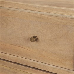 Joffrey Updated Traditional Brown Wood Wide Nightstand|