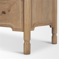 Joffrey Updated Traditional Brown Wood Wide Nightstand|