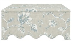 Worlds Away Miriam Garden Mist Sunbrella Interiors Ottoman|
