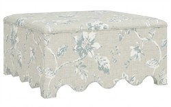 Worlds Away Miriam Garden Mist Sunbrella Interiors Ottoman|