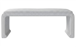 Worlds Away Edith Sea Breeze Sunbrella Interiors Bench|