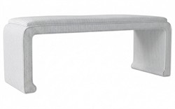 Worlds Away Edith Sea Breeze Sunbrella Interiors Bench|
