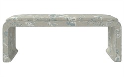 Worlds Away Edith Garden Mist Sunbrella Interiors Bench|