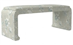 Worlds Away Edith Garden Mist Sunbrella Interiors Bench|