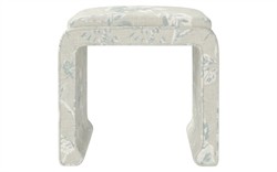 Worlds Away Edith Garden Mist Sunbrella Interiors Stool|