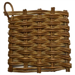 Louise Coastal Beach Chestnut Brown Handwoven Rattan Dining Chair|