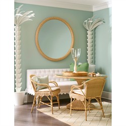 Rosie Coastal Beach Natural Rattan Round Wall Mirror|