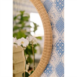 Rosie Coastal Beach Natural Rattan Round Wall Mirror|
