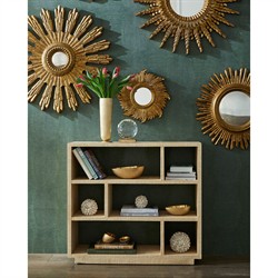Vivi Updated Traditional Antique Gold Wood Sunburst Wall Mirror|