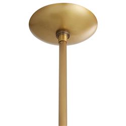 Griffith Mid Century Antique Brass Frame Black Shade Linear Chandelier|