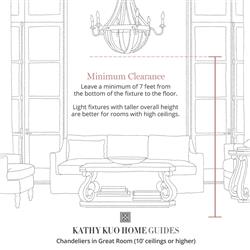 Griffith Mid Century Antique Brass Frame Black Shade Linear Chandelier|