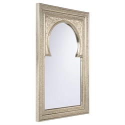 Nilo Updated Traditional Silver Wood Rectangular Wall Mirror|
