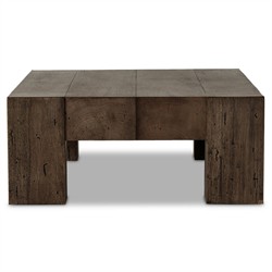 Oliver Rustic Lodge Dark Brown Oak Rectangular Coffee Table|