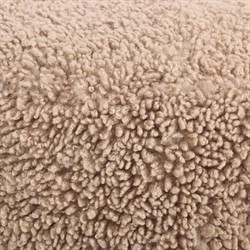 Waverly Modern Classic Beige Faux Shearling Round Ottoman|