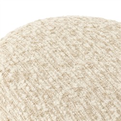 Waverly Modern Classic Cream Boucle Round Ottoman|