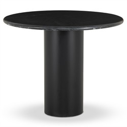 Gary French Country Black Marble Round Dining Table - 38"|