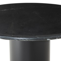 Gary French Country Black Marble Round Dining Table - 38"|