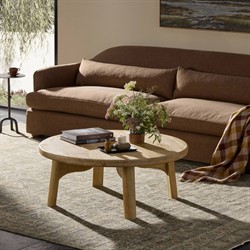 Daley Coastal Beach Natural Mango Round Coffee Table|