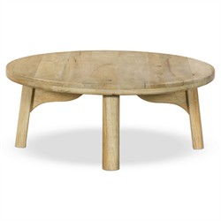 Daley Coastal Beach Natural Mango Round Coffee Table|