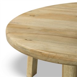 Daley Coastal Beach Natural Mango Round Coffee Table|