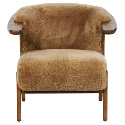 Fabian Modern Classic Brown Shearling Arm Chair|
