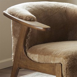Fabian Modern Classic Brown Shearling Arm Chair|