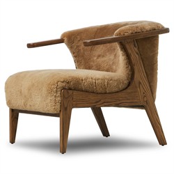 Fabian Modern Classic Brown Shearling Arm Chair|