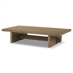 Delia Rustic Lodge Light Brown Oak Rectangular Coffee Table|