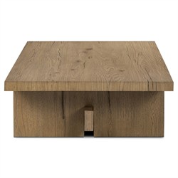 Delia Rustic Lodge Light Brown Oak Rectangular Coffee Table|