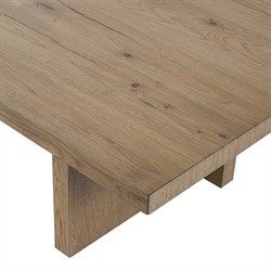 Delia Rustic Lodge Light Brown Oak Rectangular Coffee Table|