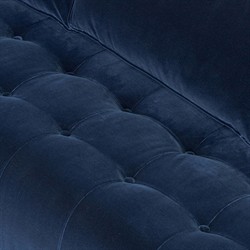 Celeste Rustic Lodge Dark Blue Velvet Brown Wood Tufted Sofa - 90"|