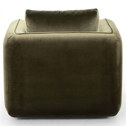 Malakai Modern Classic Olive Green Velvet Swivel Arm Chair|