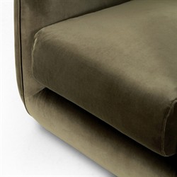 Malakai Modern Classic Olive Green Velvet Swivel Arm Chair|