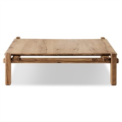 Riona Rustic Lodge Natural Reclaimed Oak Square Coffee Table|