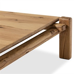 Riona Rustic Lodge Natural Reclaimed Oak Square Coffee Table|