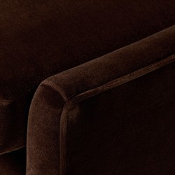 Paola Mid Century Vintage Dark Brown Velvet Wing Lounge Chair|