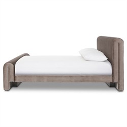 Brianne Modern Classic Grey Velvet Performance Bed - Queen|