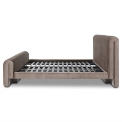 Brianne Modern Classic Grey Velvet Performance Bed - Queen|