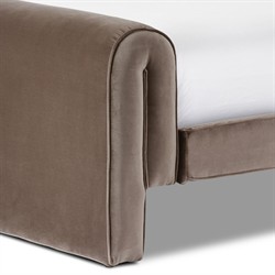 Brianne Modern Classic Grey Velvet Performance Bed - Queen|